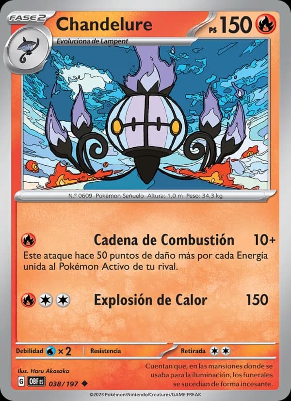 Chandelure card in Spanish