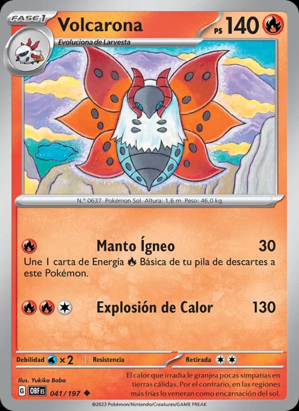 Volcarona card in Spanish