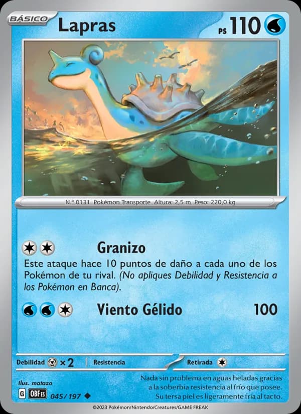 Lapras card in Spanish