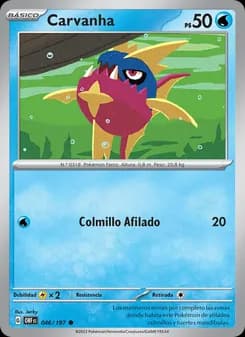 Carvanha card in Spanish