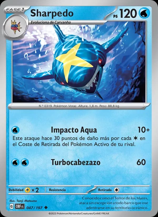 Sharpedo card in Spanish