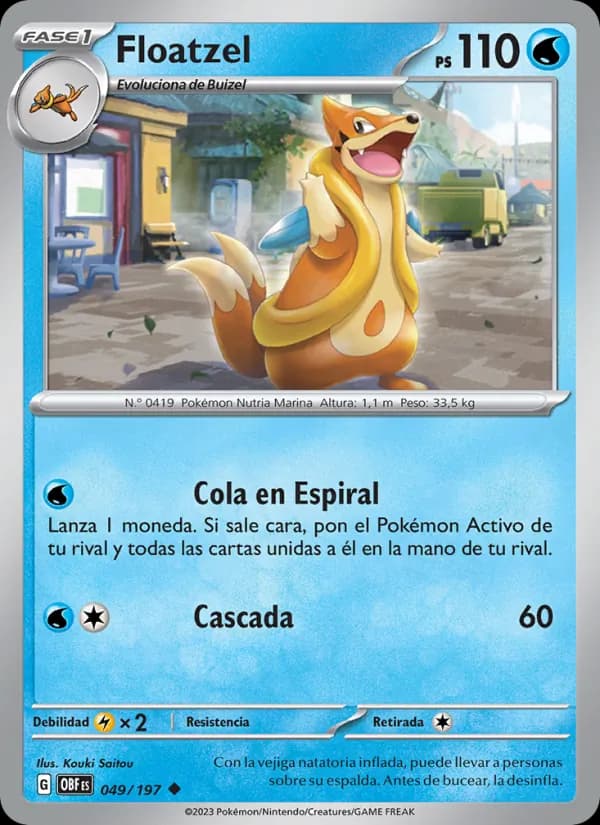 Floatzel card in Spanish