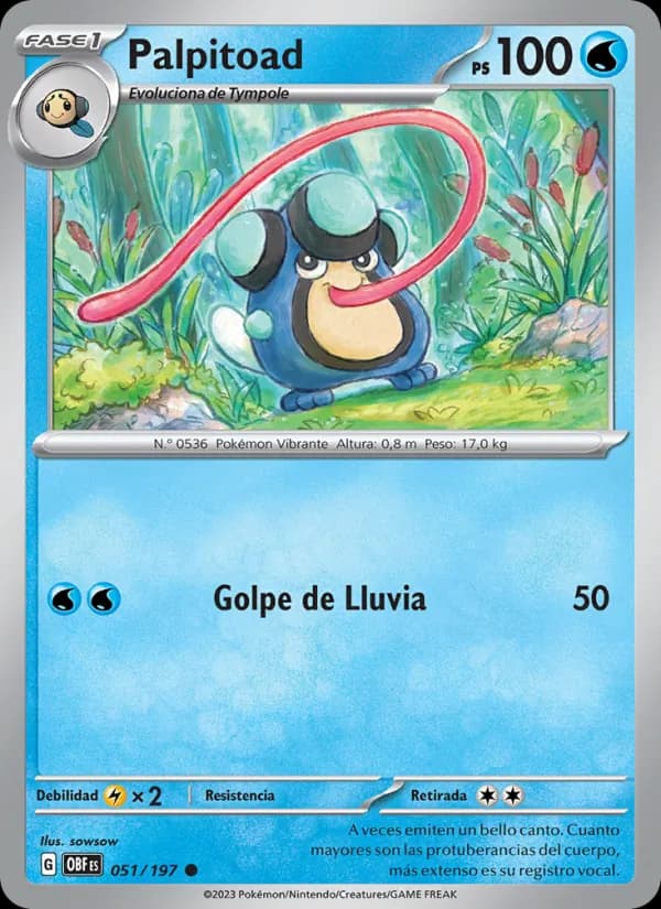 Palpitoad card in Spanish