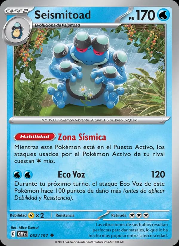 Seismitoad card in Spanish