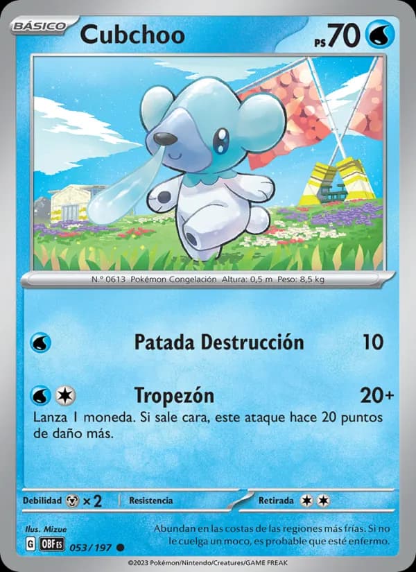 Cubchoo card in Spanish