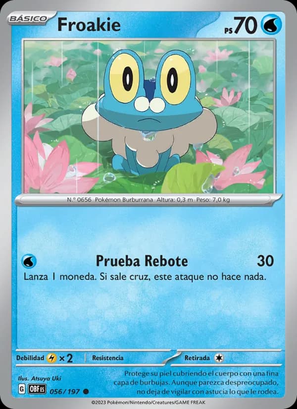 Froakie card in Spanish