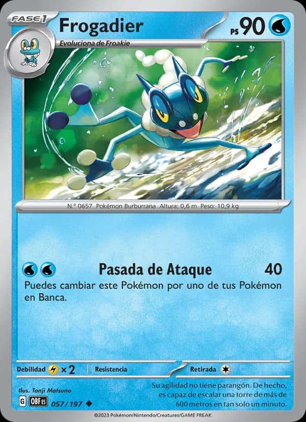 Frogadier card in Spanish