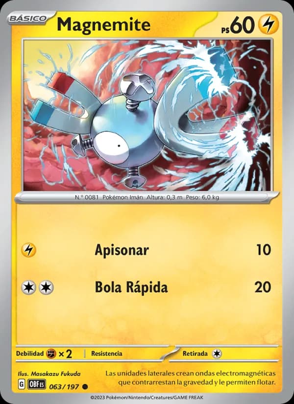 Magnemite card in Spanish
