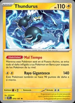 Thundurus card in Spanish