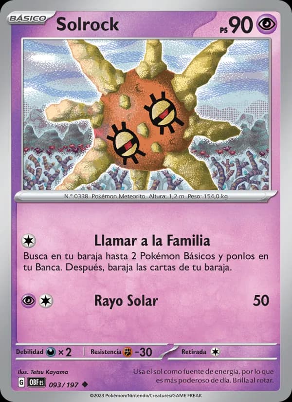 Solrock card in Spanish