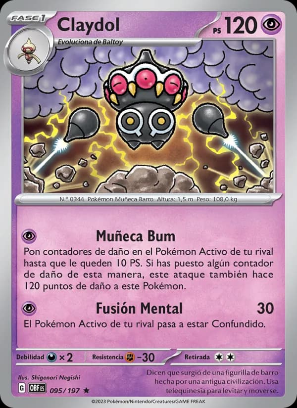 Claydol card in Spanish