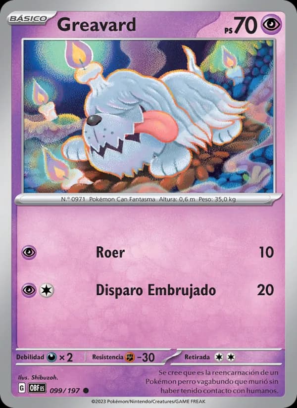 Greavard card in Spanish