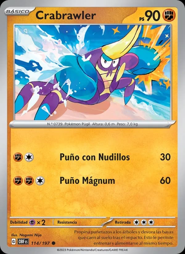 Crabrawler card in Spanish