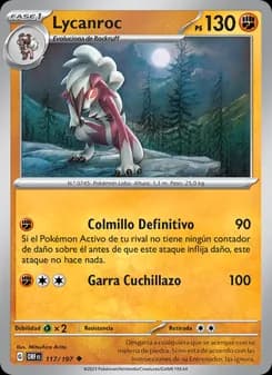 Lycanroc card in Spanish
