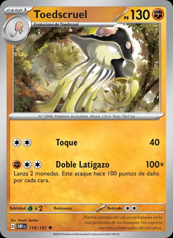 Toedscruel card in Spanish