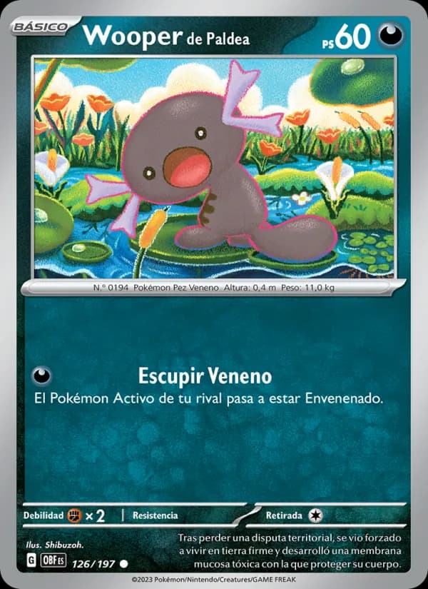 Wooper de Paldea card in Spanish