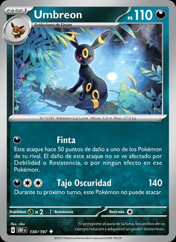 Umbreon card in Spanish