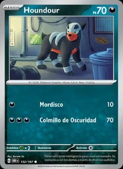 Houndour card in Spanish