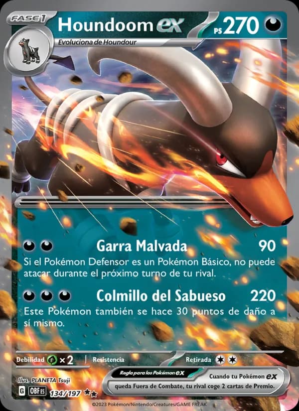 Houndoom ex card in Spanish