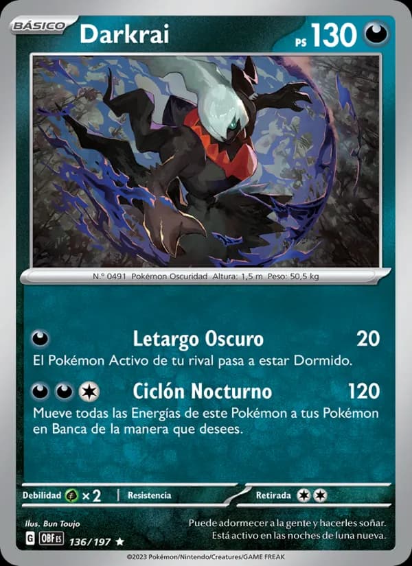 Darkrai card in Spanish