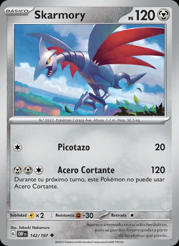 Skarmory card in Spanish