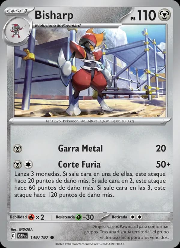Bisharp card in Spanish