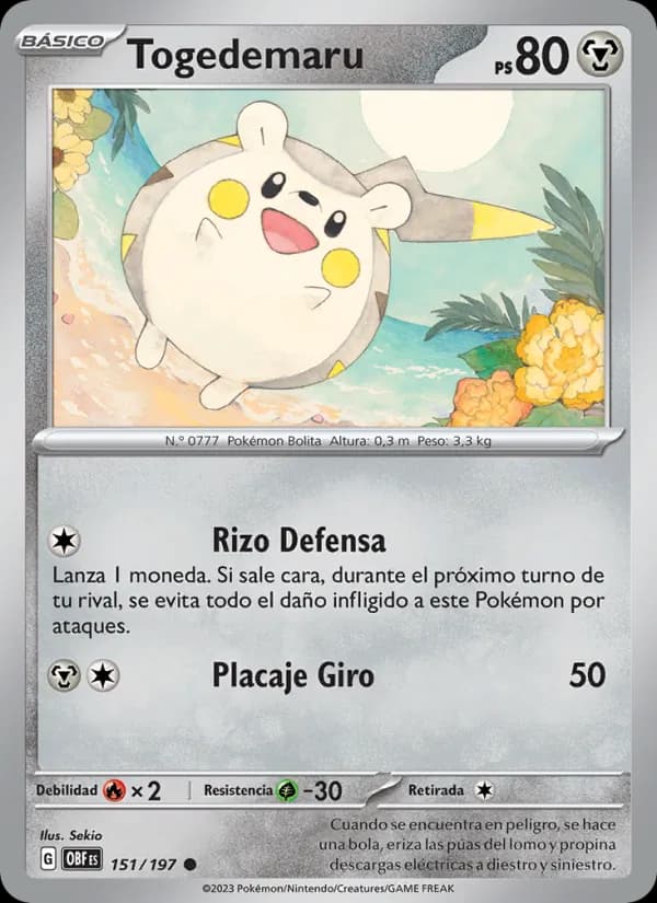 Togedemaru card in Spanish