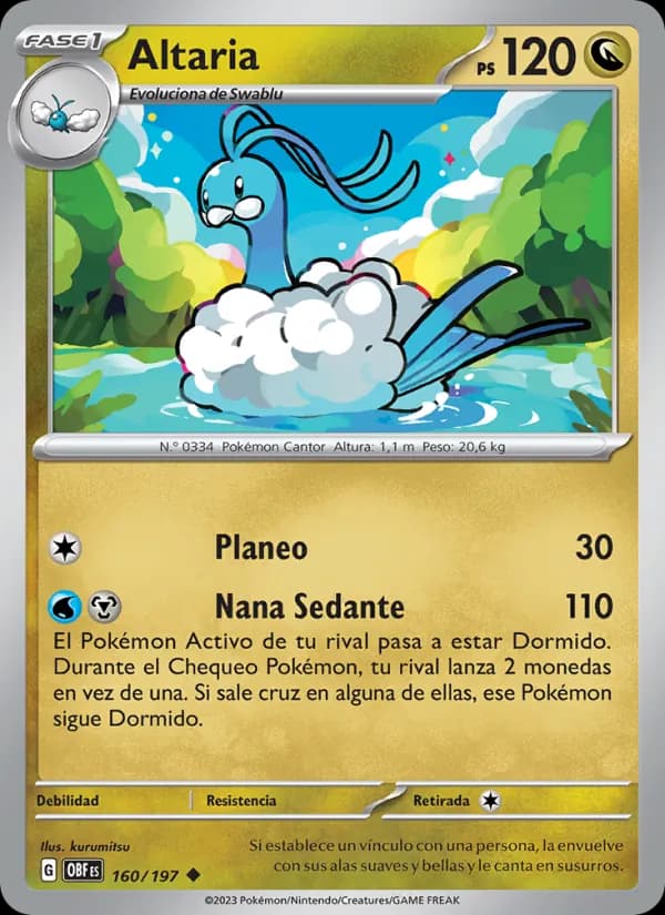 Altaria card in Spanish