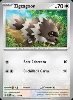 Zigzagoon card in Spanish