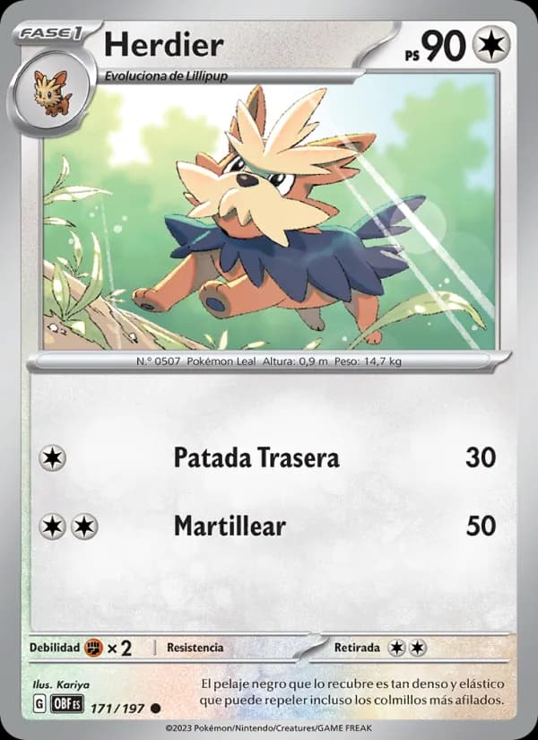 Herdier card in Spanish