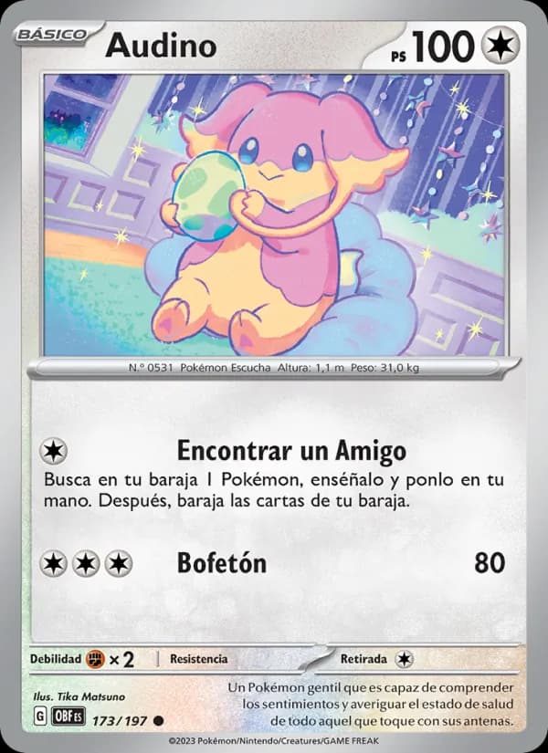 Audino card in Spanish
