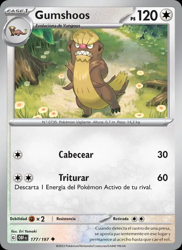 Gumshoos card in Spanish