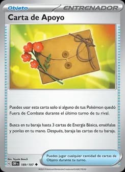 Carta de Apoyo card in Spanish