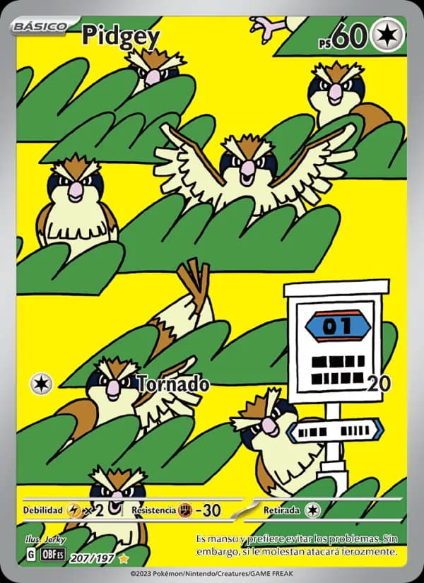 Pidgey card in Spanish
