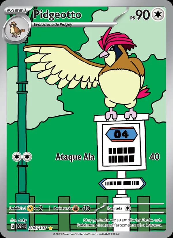 Pidgeotto card in Spanish
