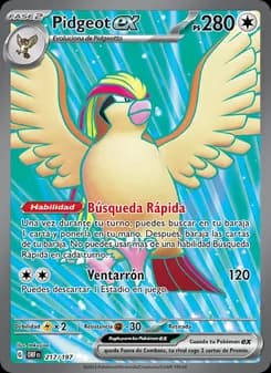 Pidgeot ex card in Spanish