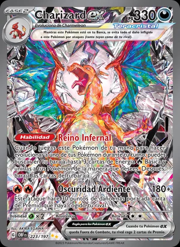 Charizard ex card in Spanish