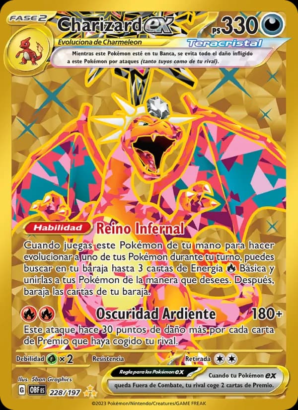 Charizard ex card in Spanish