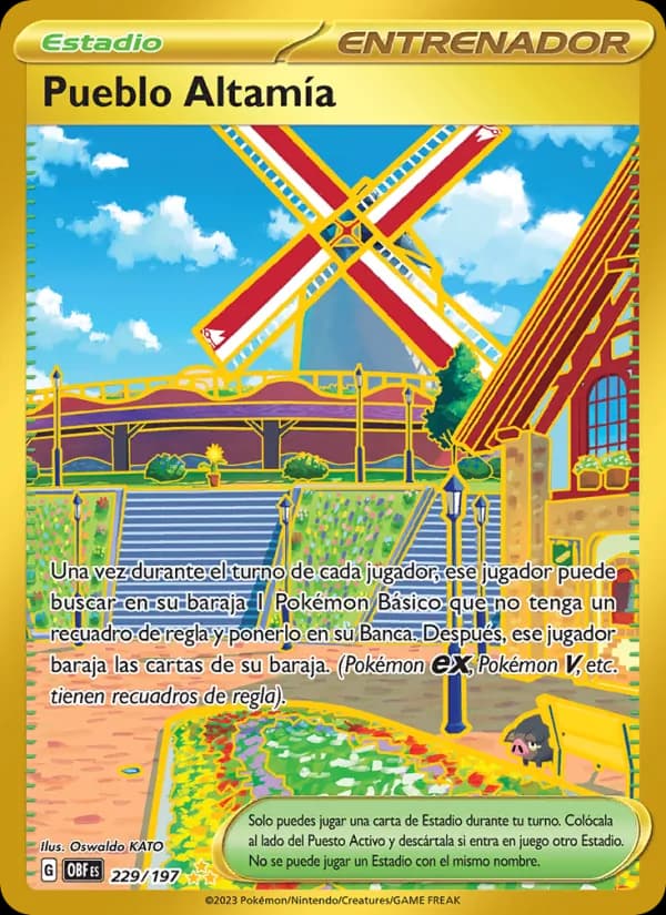 Pueblo Altamía card in Spanish