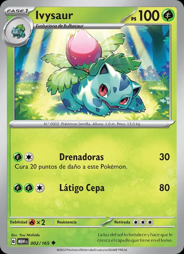 Ivysaur card in Spanish