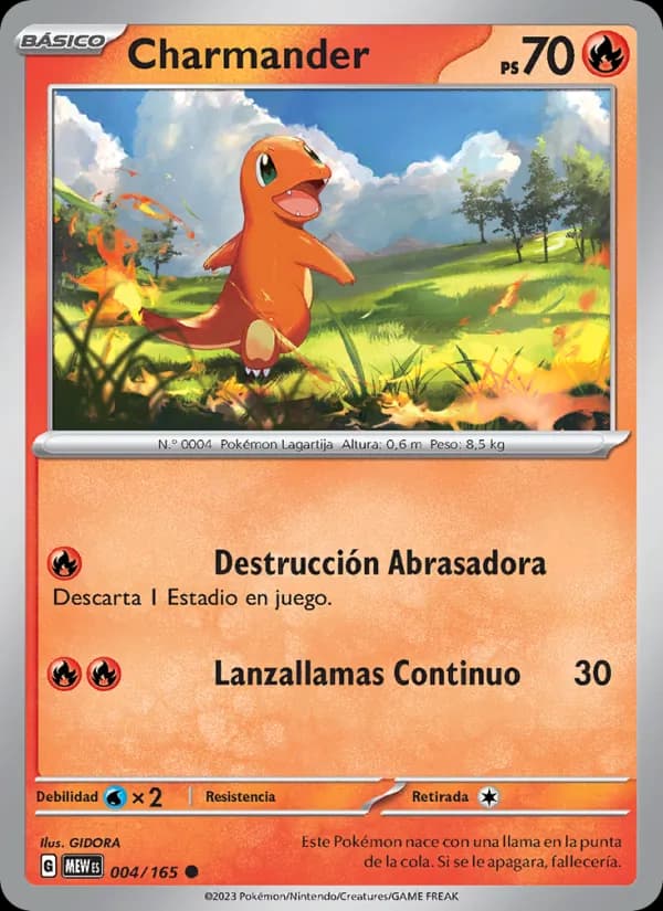 Charmander card in Spanish