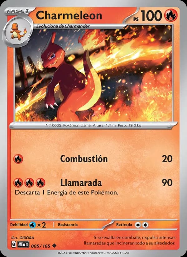 Charmeleon card in Spanish