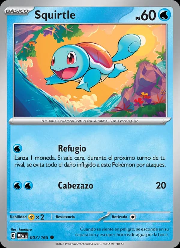 Squirtle card in Spanish