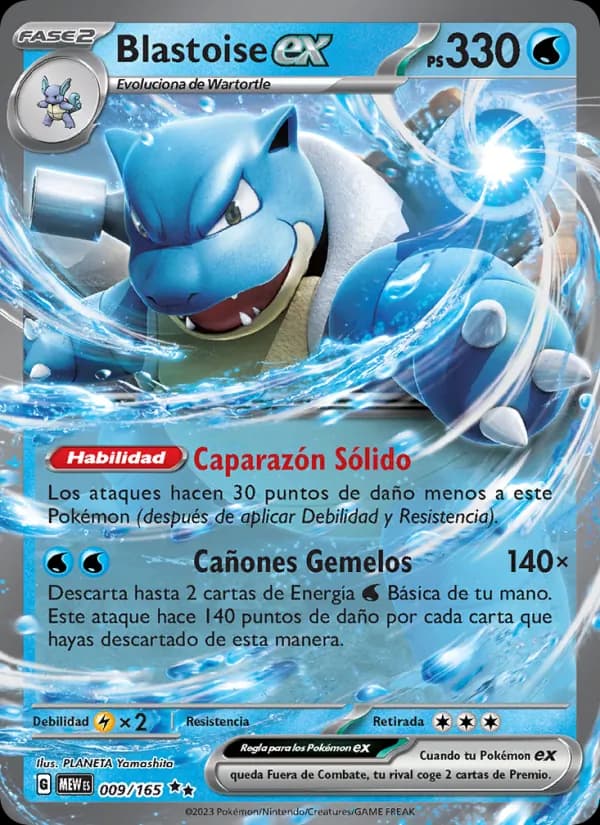 Blastoise ex card in Spanish