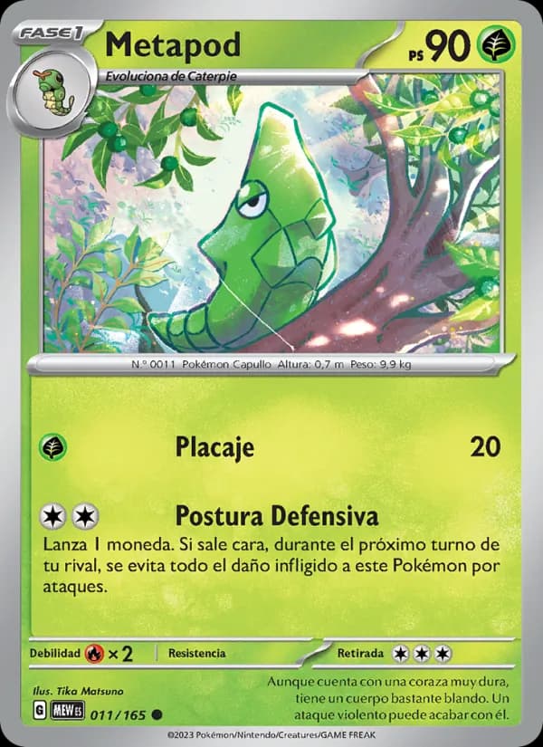 Metapod card in Spanish