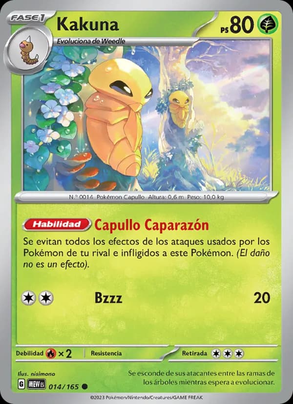Kakuna card in Spanish