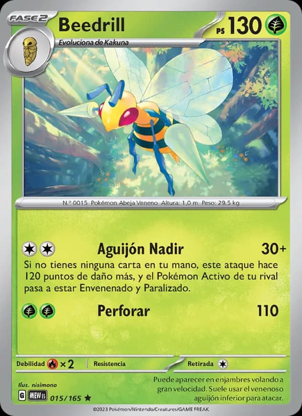 Beedrill card in Spanish