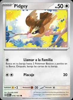 Pidgey card in Spanish