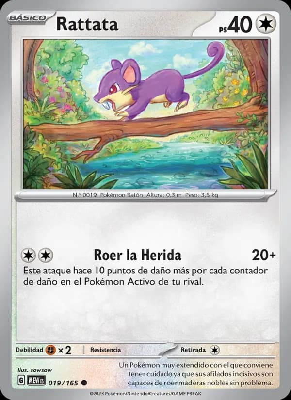 Rattata card in Spanish