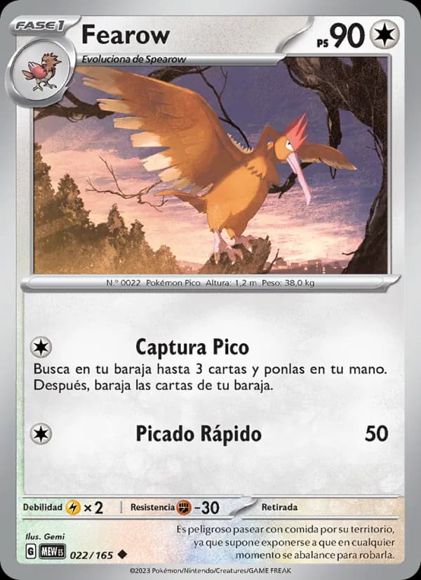 Fearow card in Spanish